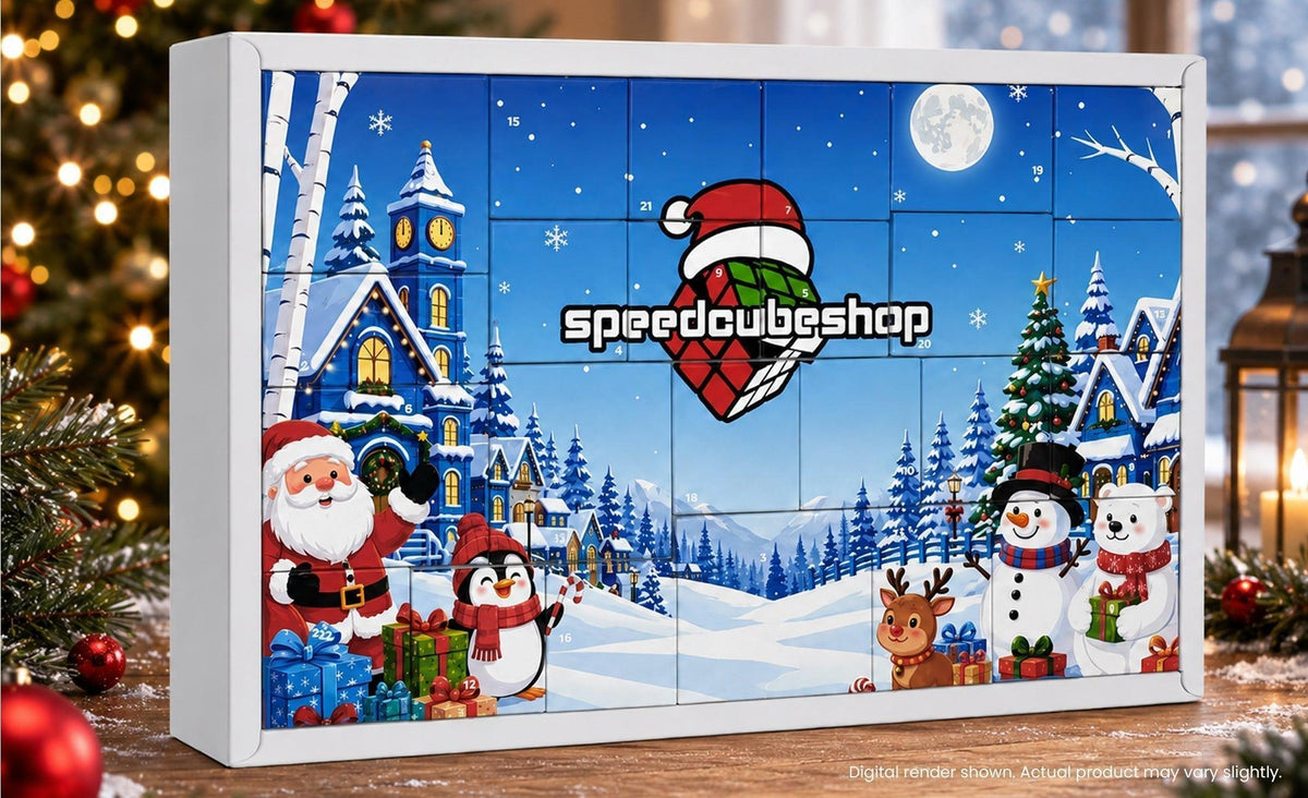 The SpeedCubeShop Advent Calendar box, a limited-edition 24-day countdown of twisty puzzles.