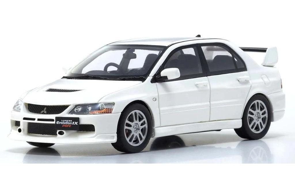 1/43 Scale White Pearl Mitsubishi Lancer Evolution IX MR - Diecast Car | SpeedCubeShop