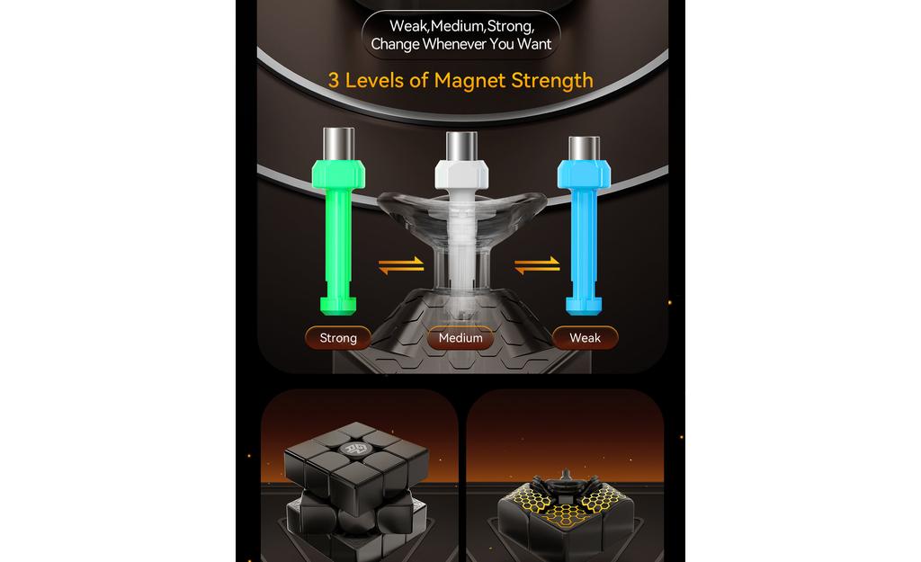 GAN 15 3x3 New Black Magnetic Core Magnets UV Coated detail
