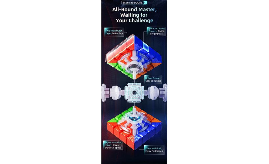 MoYu AoSu 4x4 V7 Double-Track Magnetic Ball-Core UV Coated stickerless detail
