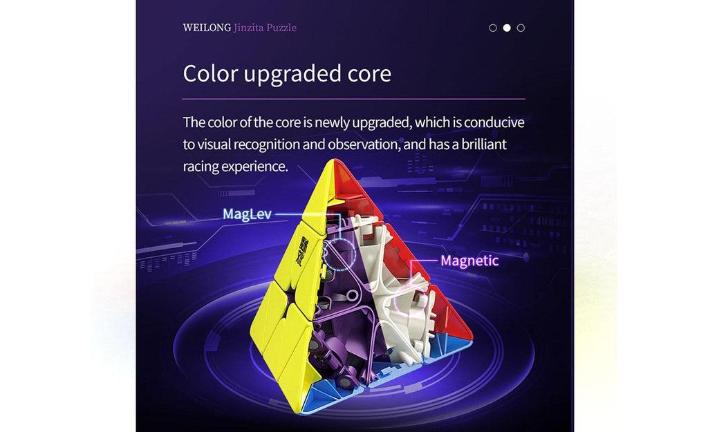 MoYu WeiLong Pyraminx Magnetic MagLev stickerless detail