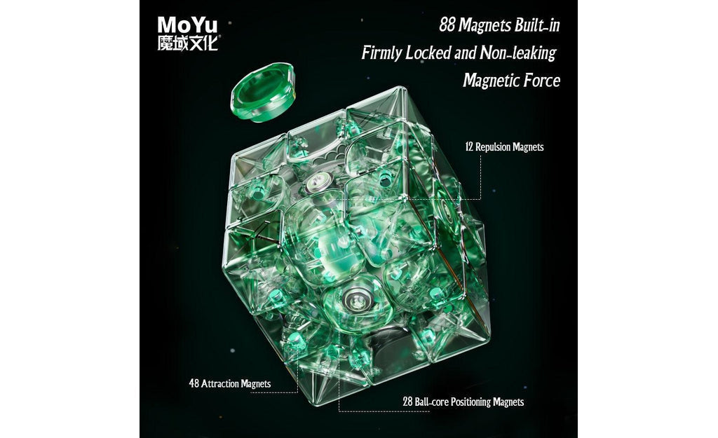 MoYu WeiLong WR M 3x3 V9 Magnetic MagLev stickerless detail