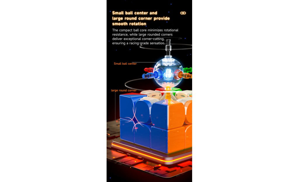 QiYi AI 3x3 Magnetic UV Coated Bluetooth Smart Cube stickerless detail
