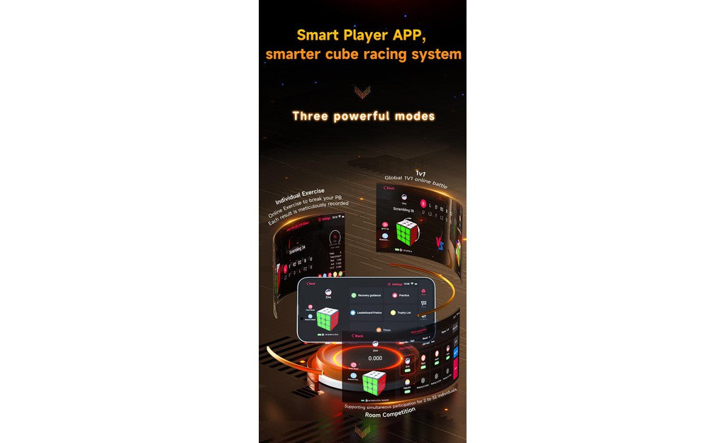QiYi AI 3x3 Magnetic UV Coated Bluetooth Smart Cube stickerless detail