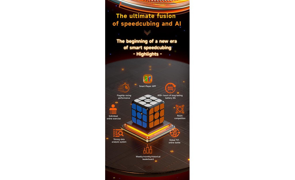 QiYi AI 3x3 Magnetic UV Coated Bluetooth Smart Cube stickerless detail
