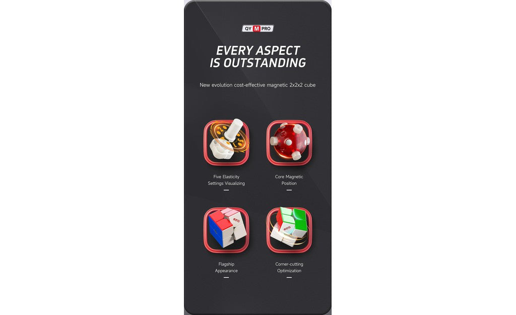 QiYi M Pro 2x2 Magnetic Ball-Core stickerless detail