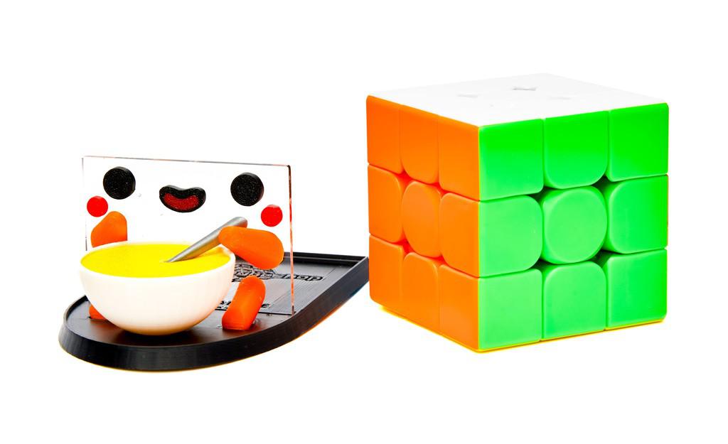 Soup Timmy Cube Display Stand Ramen in hand