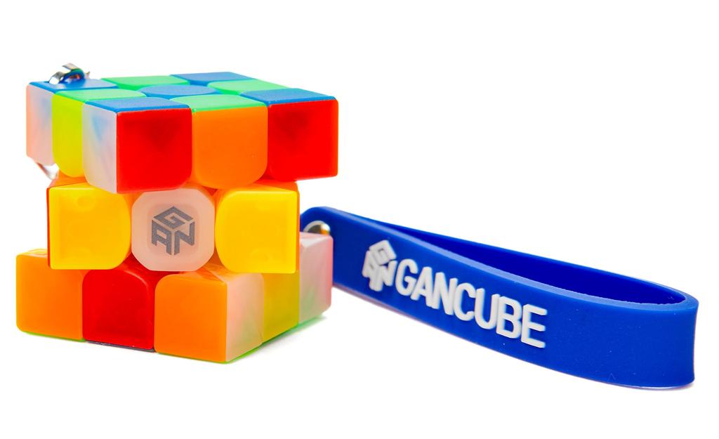 GAN 330 3x3 Mini 3.3cm Keychain 10th Anniversary Edition stickerless angled