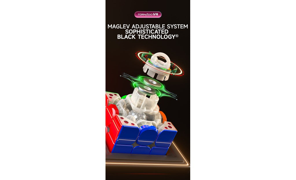 X-Man Tornado 3x3 V4 Pioneer Magnetic MagLev Ball-Core UV Coated stickerless detail