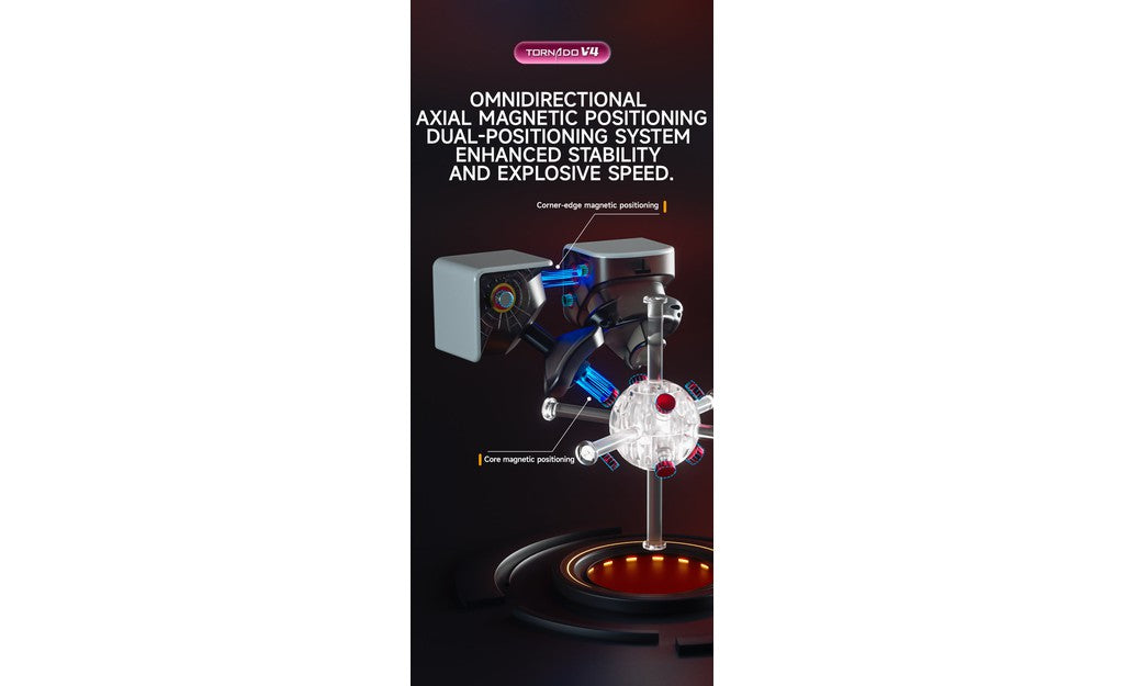X-Man Tornado 3x3 V4 Pioneer Magnetic MagLev Ball-Core UV Coated stickerless detail