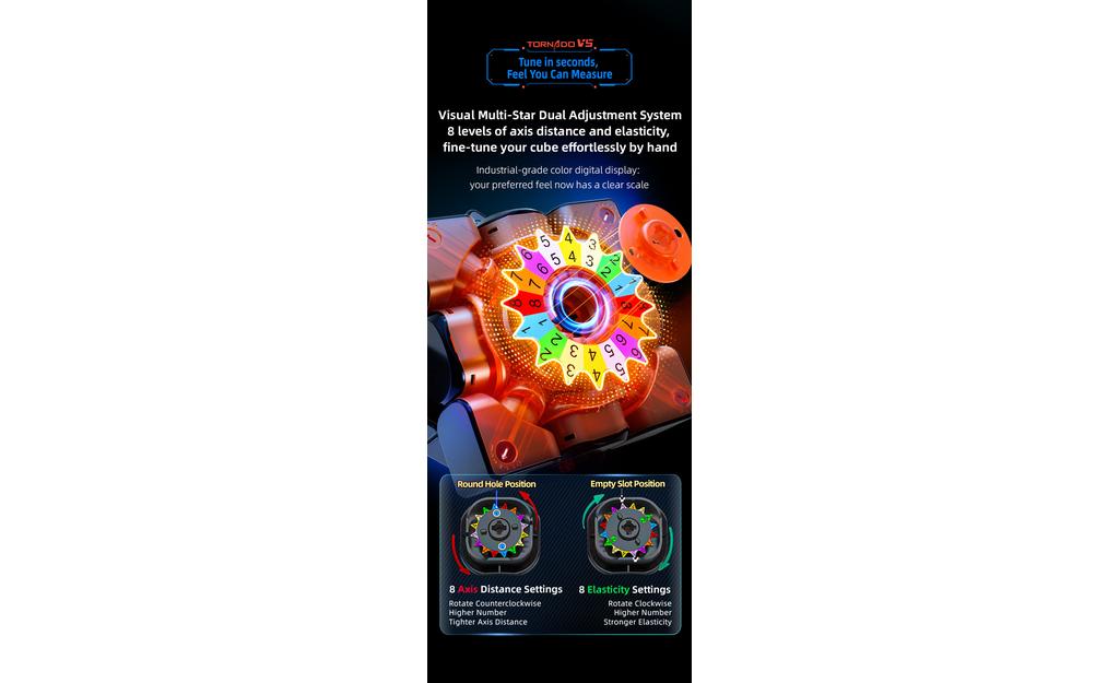 X-Man Tornado 3x3 V5 Pioneer Magnetic MagLev 20-Magnet Ball-Core UV Coated stickerless detail