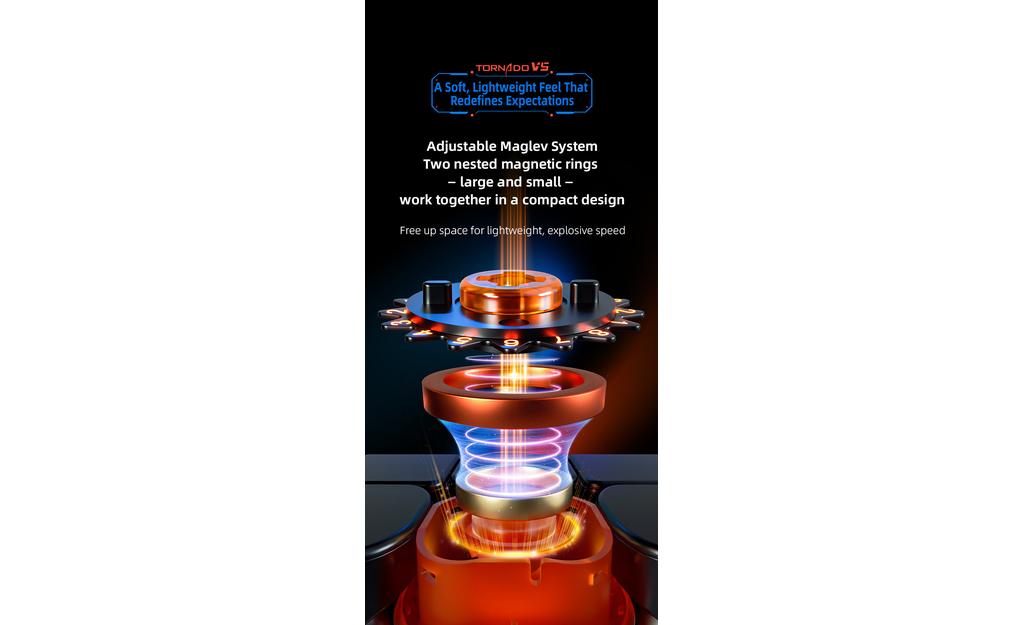 X-Man Tornado 3x3 V5 Pioneer Magnetic MagLev 20-Magnet Ball-Core UV Coated stickerless detail