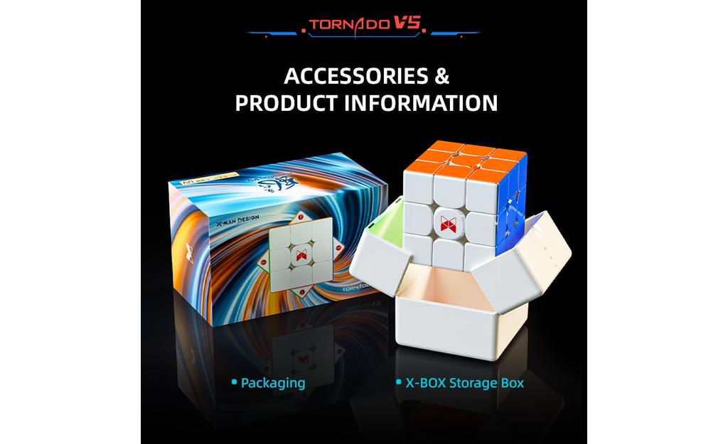 X-Man Tornado 3x3 V5 Pioneer Magnetic MagLev 20-Magnet Ball-Core UV Coated stickerless detail