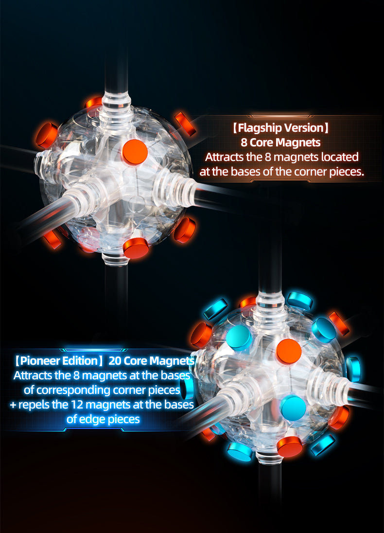 X-Man Tornado 3x3 V5 Pioneer (Magnetic, MagLev, 20-Magnet Ball-Core, UV Coated) - Black Internals