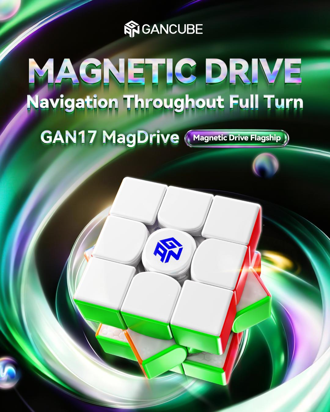 GAN 17 MagDrive stickerless magnetic 3x3 speed cube angled