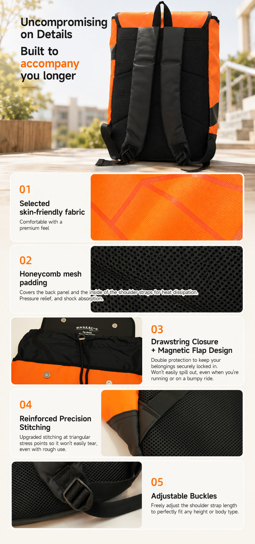 QiYi Cube Forever Backpack V2 orange detail
