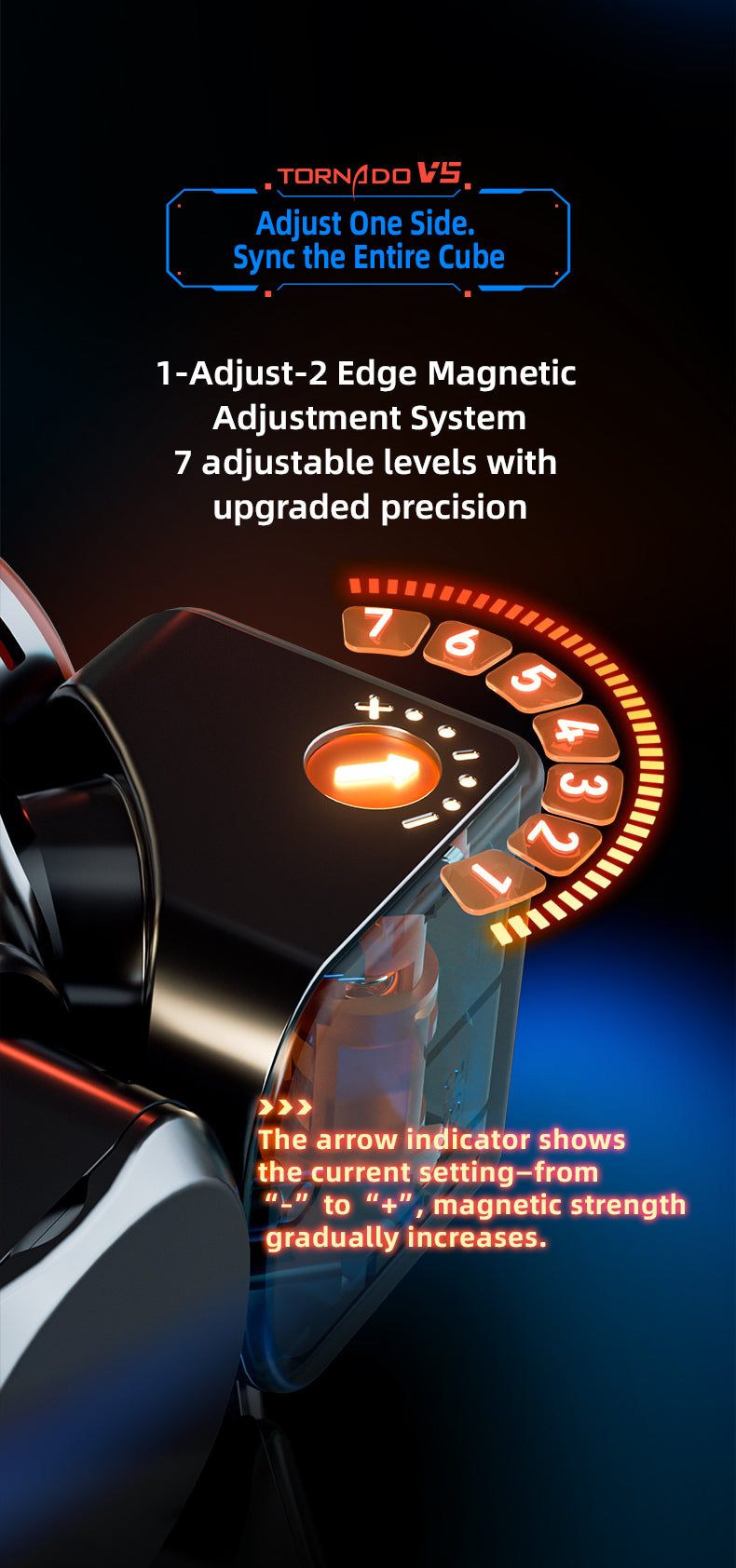 X-Man Tornado 3x3 V5 Pioneer (Magnetic, MagLev, 20-Magnet Ball-Core, UV Coated) - Black Internals