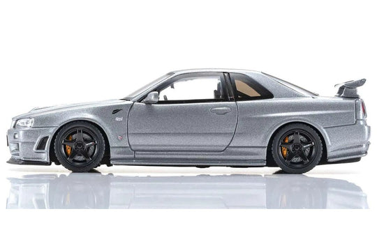 1/43 Scale Gray Nissan Skyline GT-R R34 NISMO Grand Touring Diecast Car