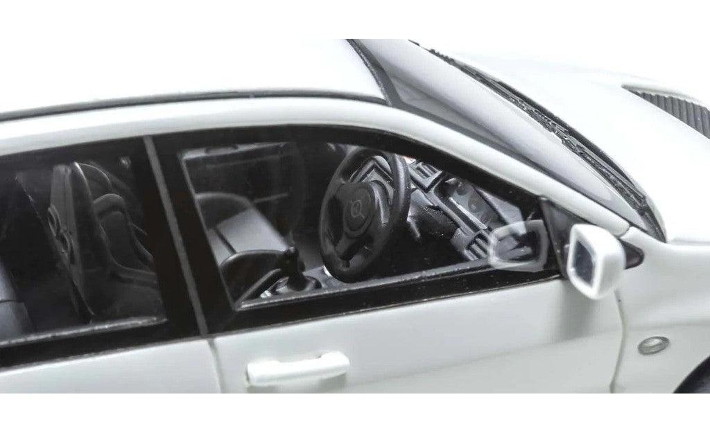 1/43 Scale White Pearl Mitsubishi Lancer Evolution IX MR - Diecast Car | SpeedCubeShop