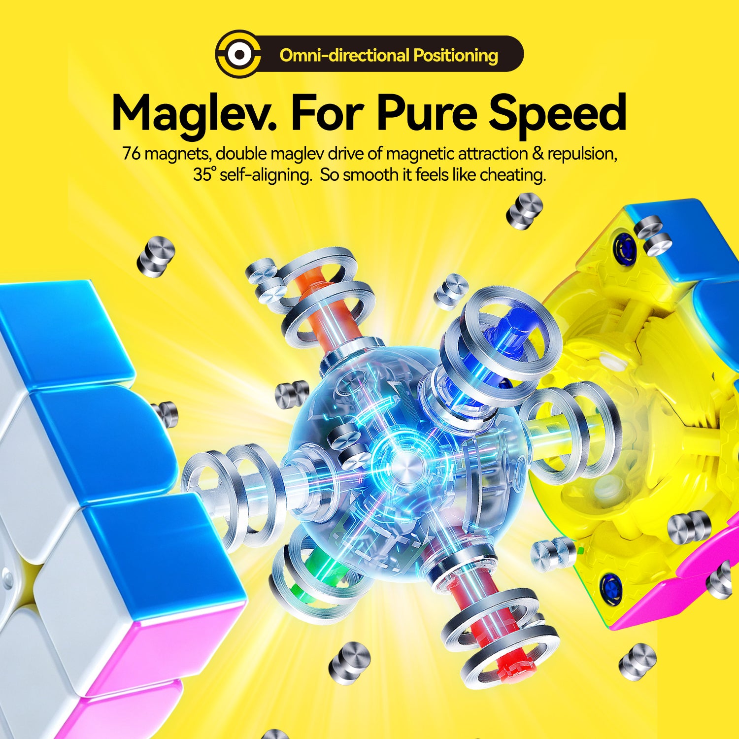 GAN i4 3x3 (Magnetic, MagLev, Ball-Core) - Minions Edition, Bluetooth Smart Cube