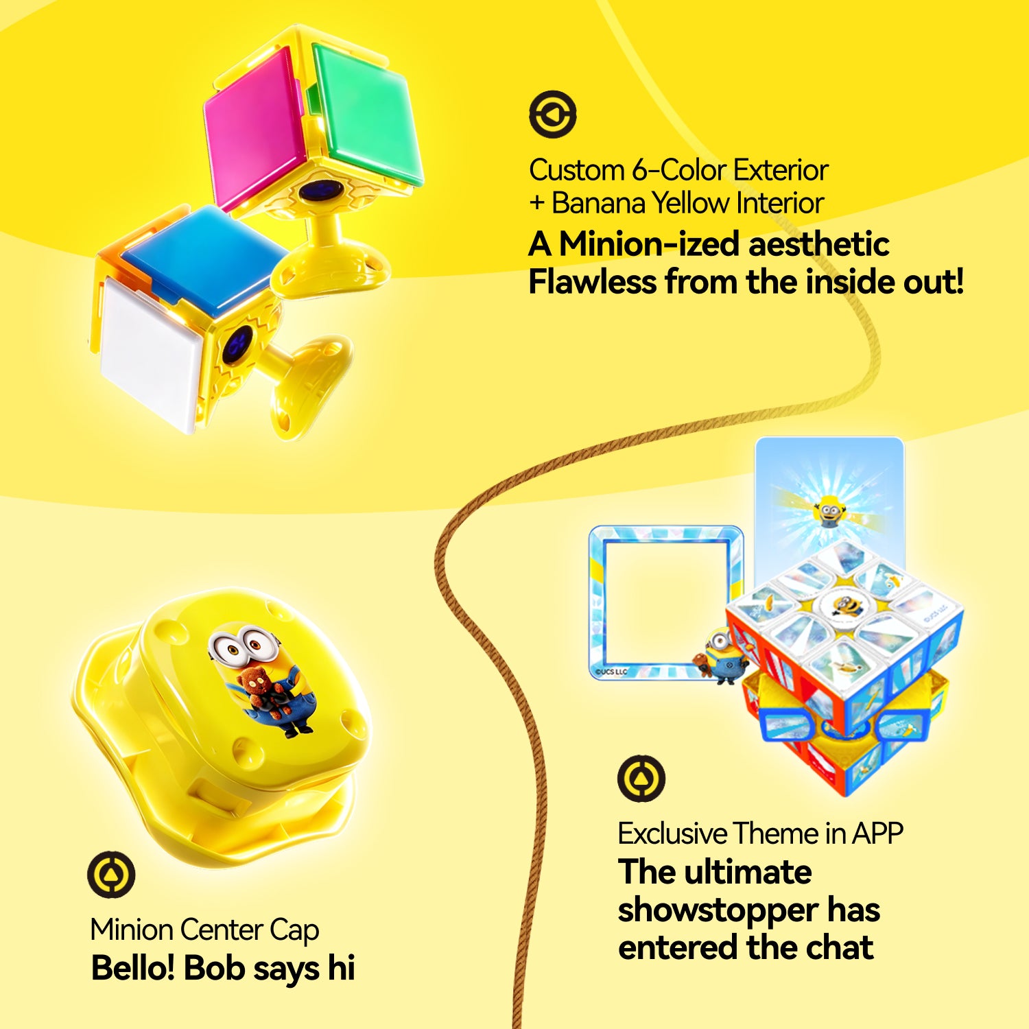 GAN i4 3x3 (Magnetic, MagLev, Ball-Core) - Minions Edition, Bluetooth Smart Cube