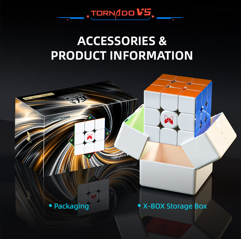 X-Man Tornado 3x3 V5 Pioneer (Magnetic, MagLev, 20-Magnet Ball-Core, UV Coated) - Black Internals