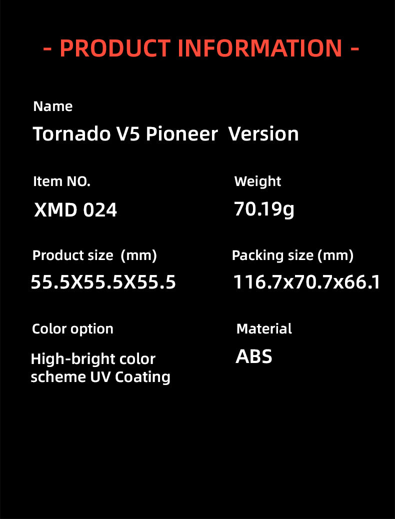 X-Man Tornado 3x3 V5 Pioneer (Magnetic, MagLev, 20-Magnet Ball-Core, UV Coated) - Black Internals