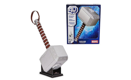 4D Build, Marvel Mjolnir Thor Hammer 3D Puzzle Model Kit with Stand | SpeedCubeShop