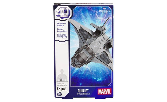 4D Build, Marvel Quinjet 3D Puzzle Model Kit with Stand | SpeedCubeShop