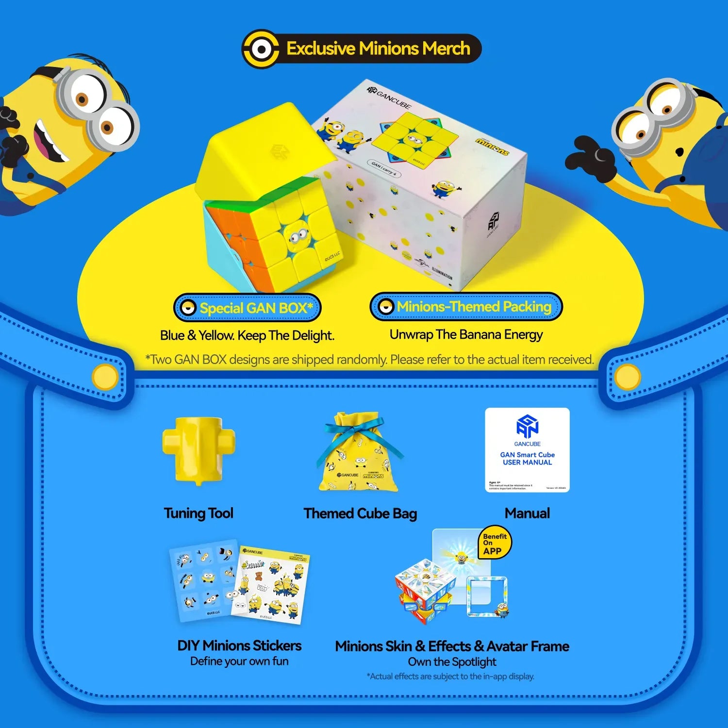 GAN i Carry 4 3x3 (Magnetic) - Minions Edition, Bluetooth Smart Cube