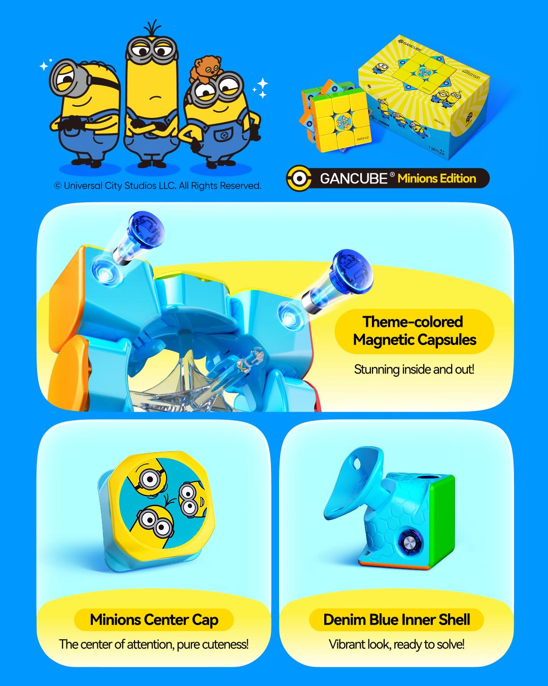 GAN 356 ME 3x3 Magnetic Minions Edition stickerless detail