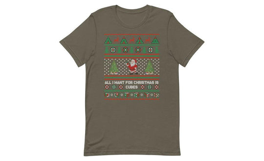 All I Want For Christmas Is Cubes - Rubik's Cube Shirt | SpeedCubeShop