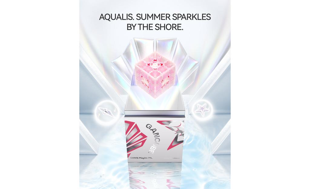 GAN 16 Max Aqualis Limited Edition magnetic 3x3 speed cube in hand