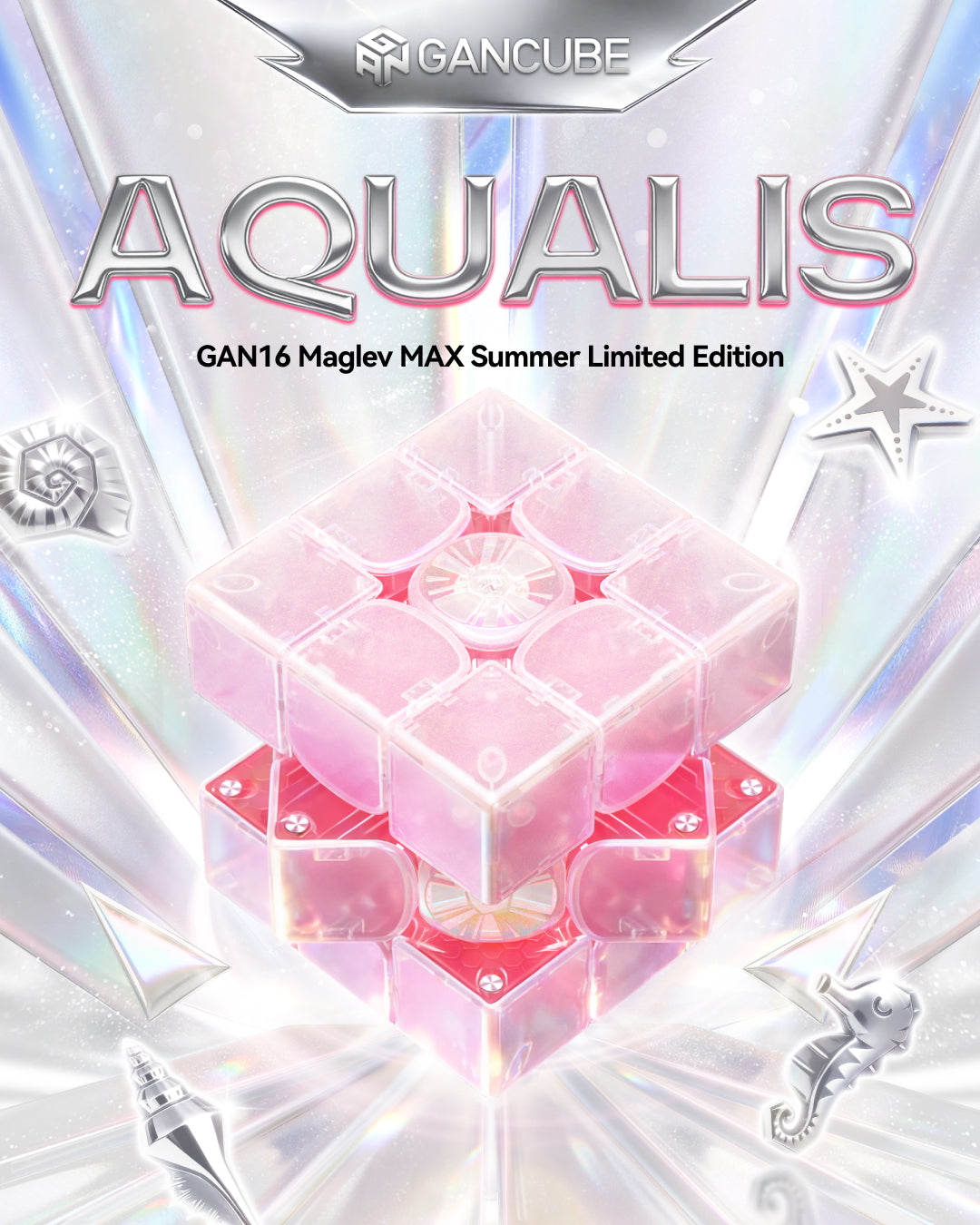 GAN 16 3x3 Max Aqualis (Magnetic, MagLev, Core Magnets, UV Coated) - Limited Edition