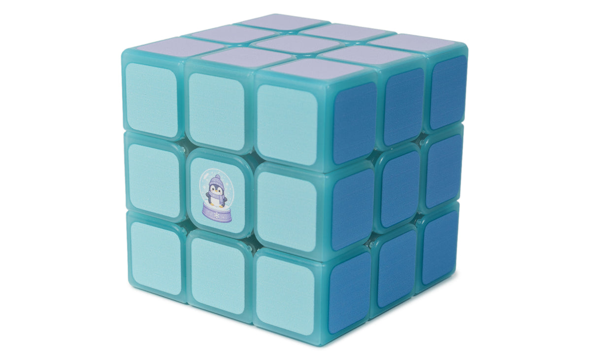 Snow Globe Dreamer rare penguin 3x3 speed cube, solved