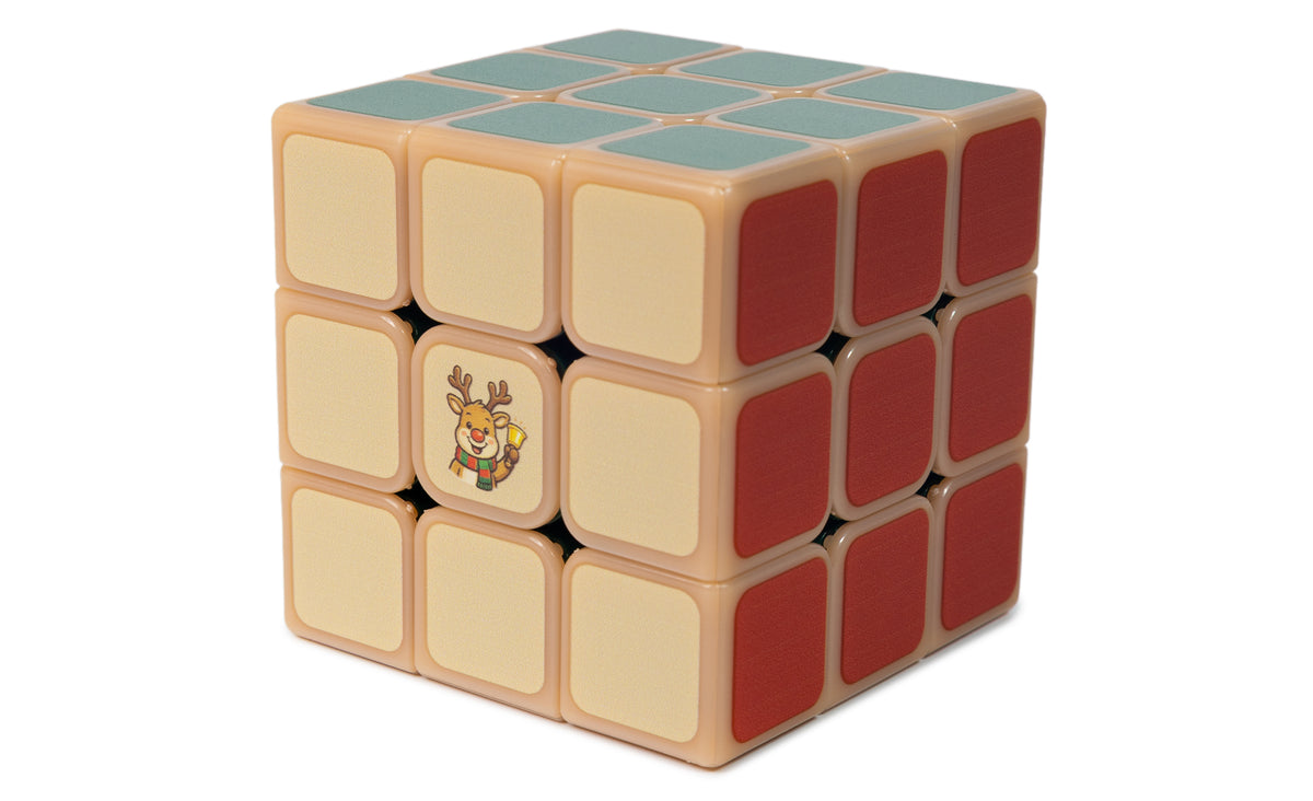 Reindeer Bellkeeper Christmas 3x3 speed cube, solved
