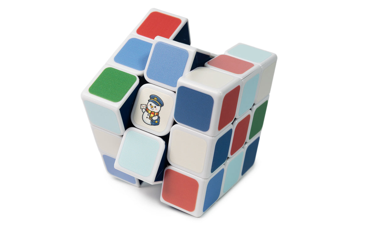 Snowman Postmaster Christmas 3x3 speed cube, scrambled
