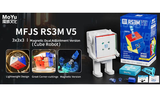 MoYu RS3 M V5 3x3 Magnetic (Dual-Adjustment + Robot Display Box) | SpeedCubeShop