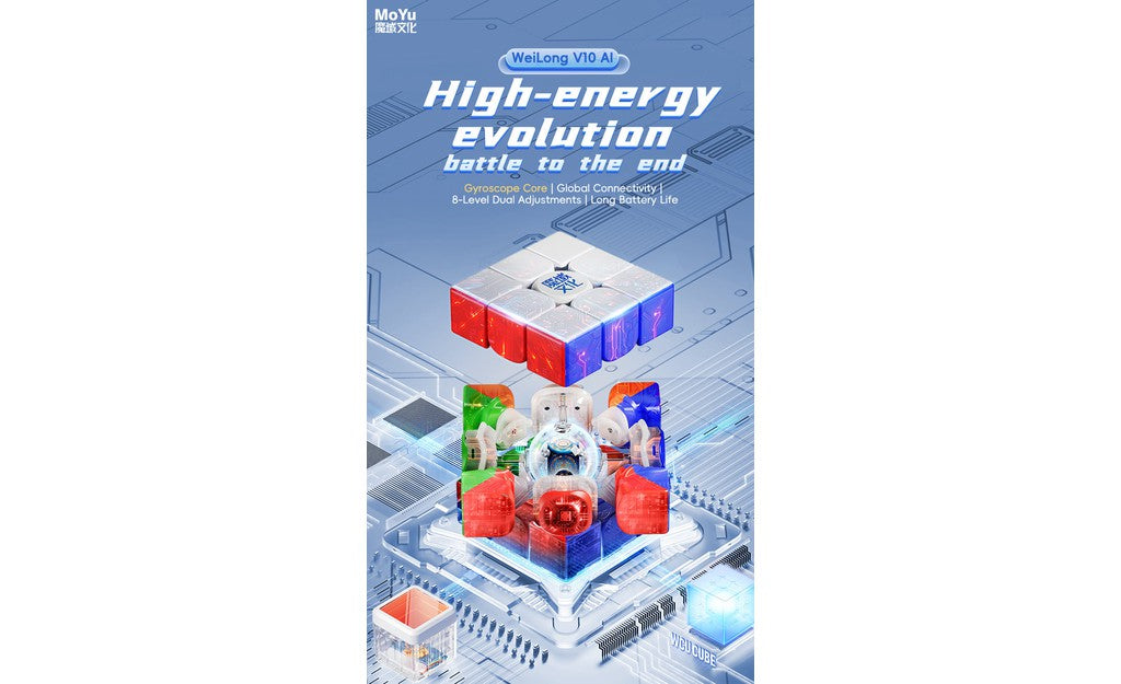 MoYu WeiLong AI 3x3 V10 (Magnetic, MagLev, Ball-Core, UV Coated) - Bluetooth Smart Cube | SpeedCubeShop