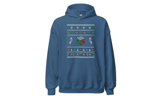 Rubik's Cube Snowman Ugly Christmas Hoodie | SpeedCubeShop