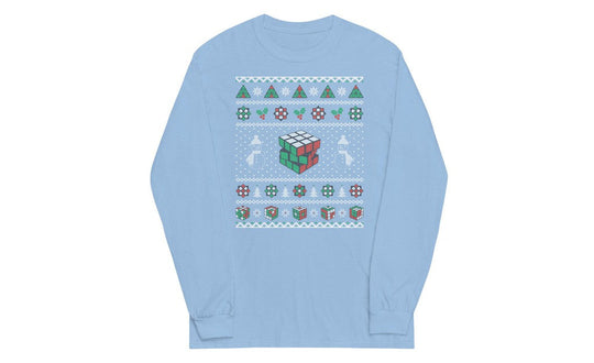 Rubik's Cube Snowman Ugly Christmas Long Sleeve Shirt | SpeedCubeShop