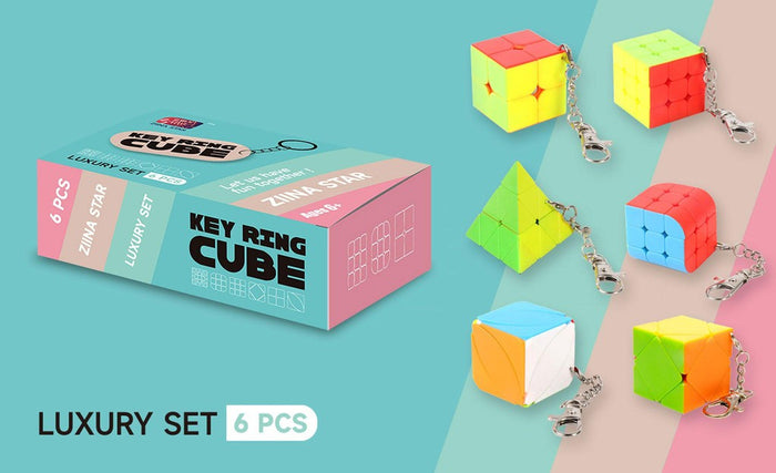 Ziina Star Mini Keychain Cube Gift Box (Set A) | Shape Mod Puzzle