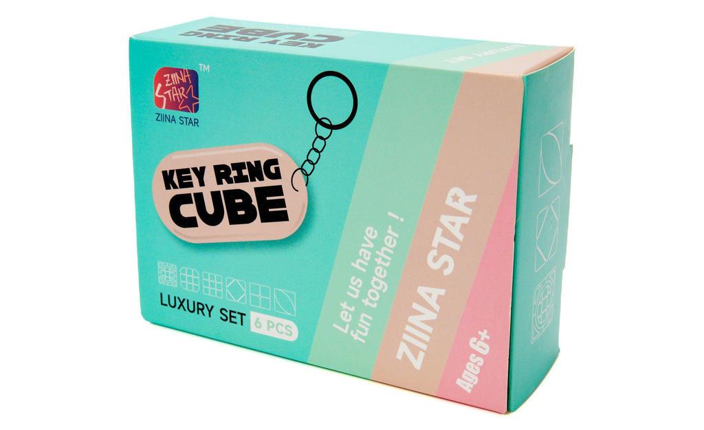 Keychain Set Box Ziina Star Mini Keychain Cube Gift Box (Set A) | Shape Mod Puzzle ...