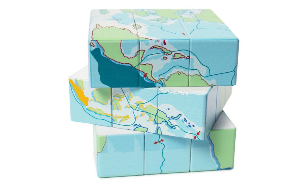 Ziina Star World Map 3x3 V1 (UV Printed) - 5.5cm