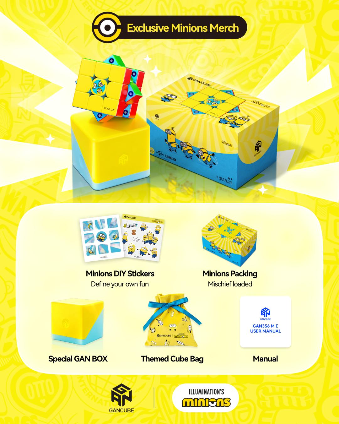 GAN 356 ME 3x3 Magnetic Minions Edition stickerless detail