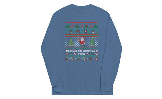 All I Want For Christmas Is Cubes - Rubik's Cube Long Sleeve Shirt | SpeedCubeShop