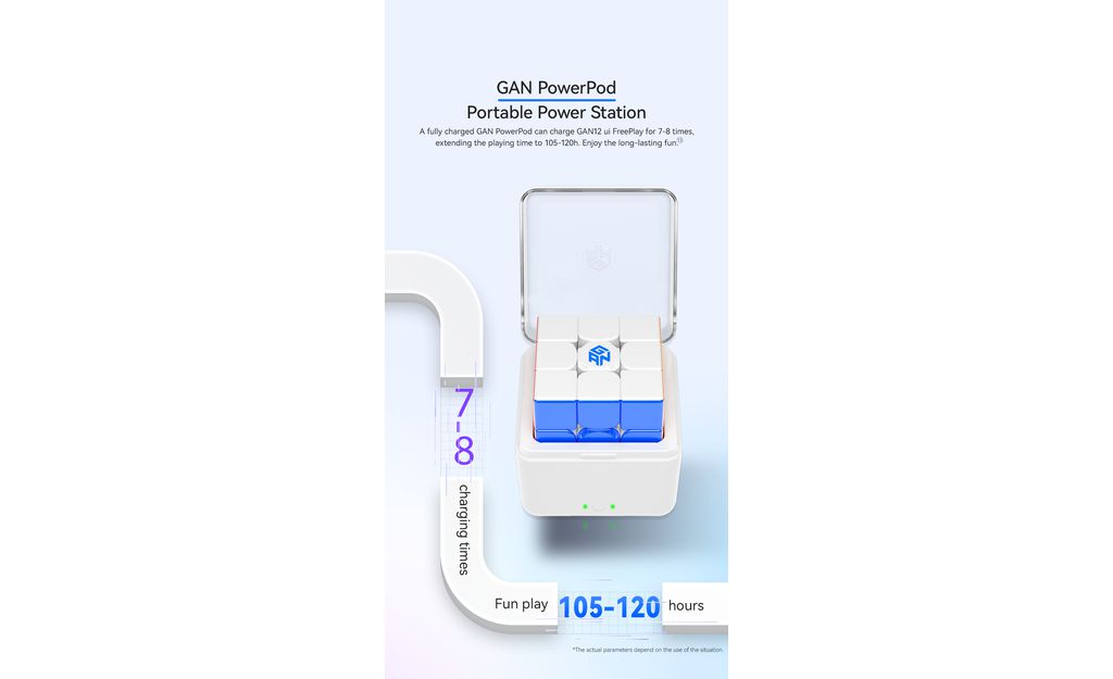 GAN 12 UI Free Play 3x3 Bluetooth Smart Cube - PowerPod Charger (Magnetic, UV Coated) | SpeedCubeShop