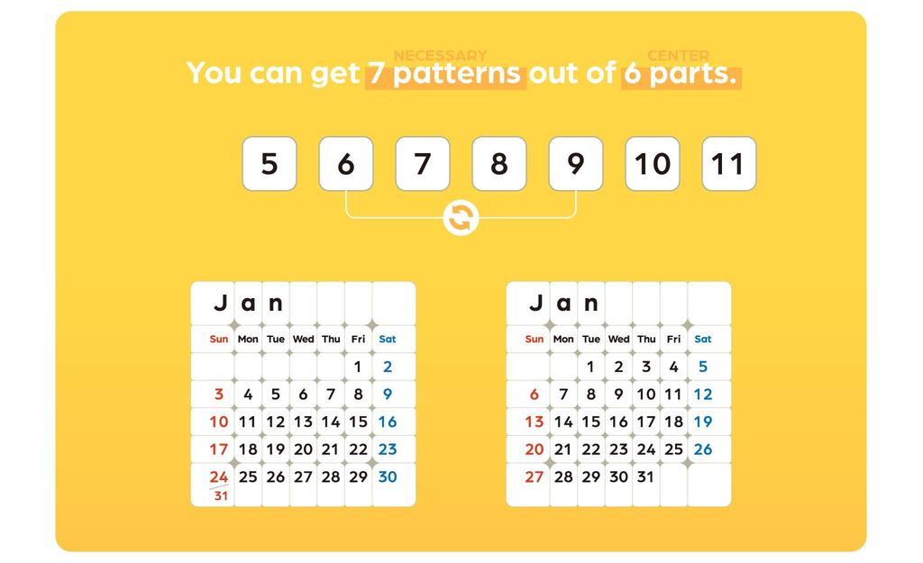 Calendar Cube 7x7 (Magnetic)