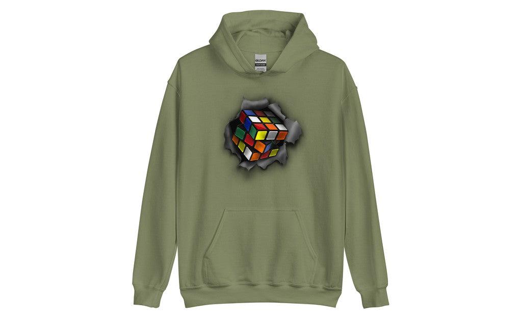 Cube Bursting Through - Rubik's Cube Hoodie | SpeedCubeShop