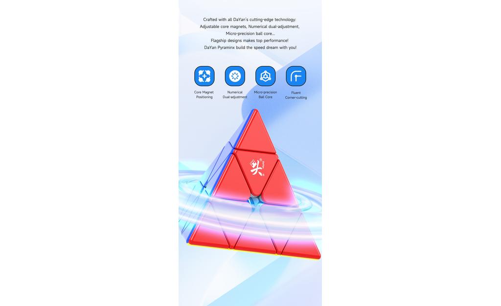 DaYan Pyraminx V3 (Magnetic, MagLev, Ball-Core, UV Coated) | Pyraminx